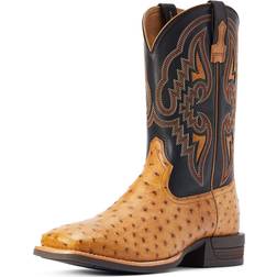 Ariat Mens Dagger Western Boot Antique Saddle Fq Ostrich/Bohemian Black