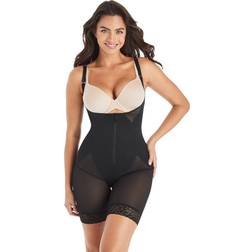 Maidenform Ultra Sculpts Fajas Colombianas Open Bust Romper Black Women's