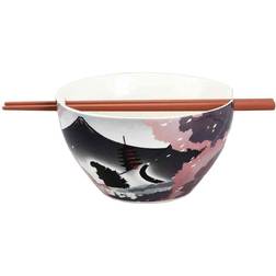 BioWorld Godzilla Ceramic Ramen Chopsticks Breakfast Bowl