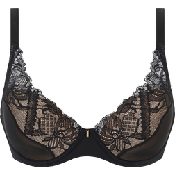 Chantelle Soutien-Gorge Coques Plongeant Avec Dentelle de Leavers - Nero