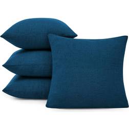 Deconovo Faux Linen Farmhouse Cushion Cover Blue (66x66cm)