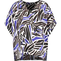 Samoon Fine Shimmering Blouse Shirt - Black patterned