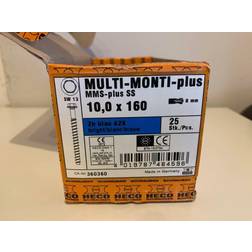 Heco Betonschrauben schraubanker multi monti-plus ss 10x160 25 pro packung