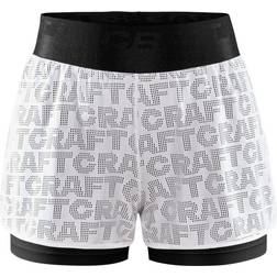 Craft Women's Core Charge Logo Shorts, XS, Black/White