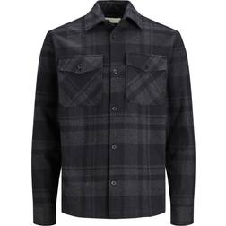 Jack & Jones Roy Check Overshirt,Dark Grey Melange