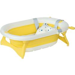 Homcom Foldable baby bath tub ergonomic with temperature-induced water plug