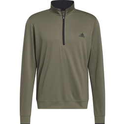 adidas Quarter Zip Golf Pullover - Olive Strata