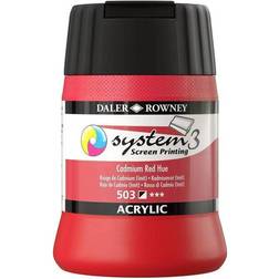 System 3 Daler-Rowney 250ml Screen Printing Acrylic Paint Cadmium Red