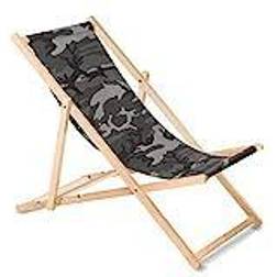 GreenBlue Classic beech deckchair GB183 camo gray