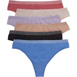 Hanes Women's Comfort Flex Fit Seamless Thong Underwear 6-pack - Assorted