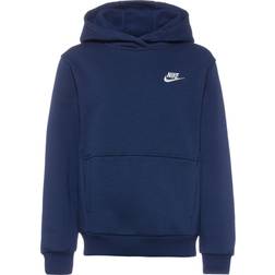 Nike Big Kid's Sportswear Club Fleece Pullover Hoodie - Midnight Navy/White (FD3000-410)