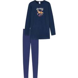 Schiesser Girl's Horse World Organic Cotton Pyjamas - Dark Blue
