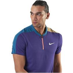 Nike Court Breathe Slam Polo Purple/Green, Male, Tøj, T-shirt, Tennis, Lilla