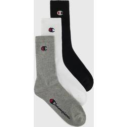 Champion Hellgrau Crew-Socken mit C-Logo im 3er-Pack