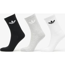 adidas Pack of 3 Trefoil Cushion Crew Socks - White/Grey Heather