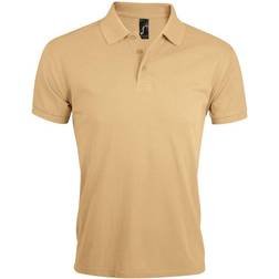 Sol's Men's Prime Pique Plain Short Sleeve Polo Shirt - Sand