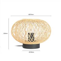 Lindby Solvira Flätverk Av Bambu Rund Bordslampa