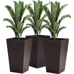 OutSunny 24"H Set of 3 Tall Garden Planters, Flower Pot