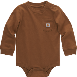 Carhartt Boy's Long-Sleeve Pocket Bodysuit - Brown