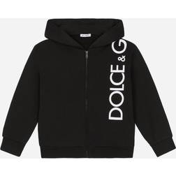 Dolce & Gabbana Zip-up jersey hoodie with logo print