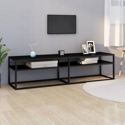 vidaXL Cabinet Black Tempered TV Bench
