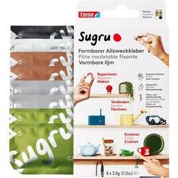 TESA 41285 Sugru 8er-Pack, Schwarz, Weiß Grün, Braun & Grau