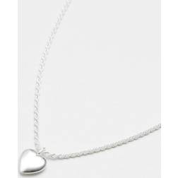 Simply Silver Sterling 925 Polished Heart Necklace