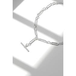 Jon Richard Silver Plated Polished T Bar Necklace