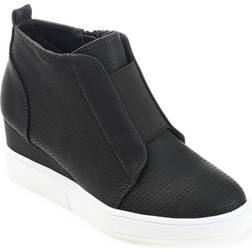 Journee Collection Womens Clara Sneaker Wedge Black, Womens