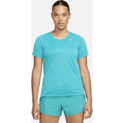Nike Dri-FIT Race Kurzarm-Laufoberteil für Damen Blau