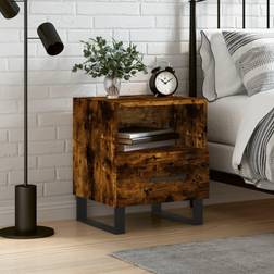 vidaXL Cabinet Smoked Engineered Bedside Table 35x40cm