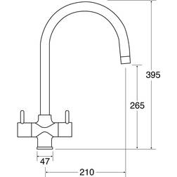 CDA TC55CH Monobloc tap neck