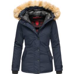 Navahoo NAVAHOO Damen Warmer Winterjacke Parka mit Kunstfell-Kapuze Laura