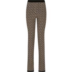 Balmain monogram-print high-waisted leggings women Elastane/Polyester/Metallized Polyester/Polyamide/Viscose Black