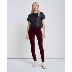 7 For All Mankind Velvet High Waist Skinny in Cabernet