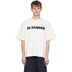Jil Sander Bomull T-shirt Med Logotyp Och Rund Hals - White