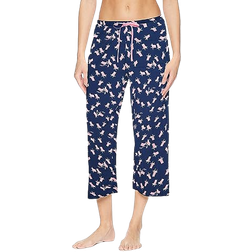 Hue Women's Basic Printed Knit Capri Pajama Sleep Pant - Medieval/Beach Chair