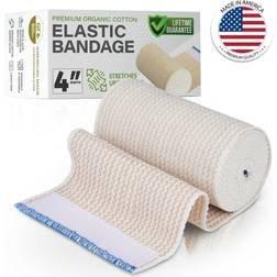 Premium Elastic Bandage Wrap 4" Wide, 1 USA Grown Hook & Loop