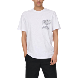 Only & Sons Regular Fit O-hals T-shirt - White/Bright White