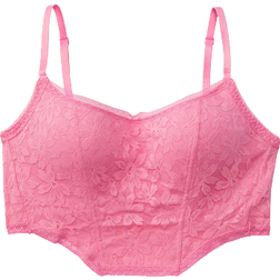 PINK Lace Lightly Lined Corset Top - Dreamy Pink