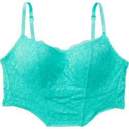 PINK Lace Lightly Lined Corset Top - Teal Ice