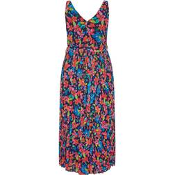 Yours Pleated Maxi Dress - Curve Blue Floral