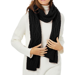 Woman Within Cable Knit Scarf - Black