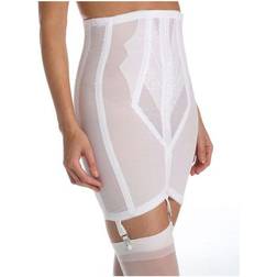 Rago Women's High Waist Open Bottom Girdle W/ Garters - White