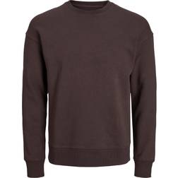 Jack & Jones Plain Crew Neck Sweatshirt - Brown/Seal Brown