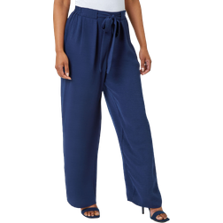 Roman Petite Wide Leg Belted Trouser - Navy