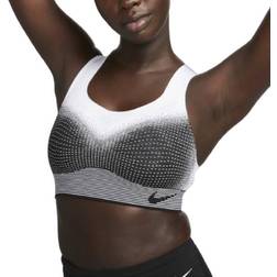 Nike Swoosh Flyknit Women's Sports Bra - Black/White/Bright Crimson