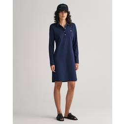 Gant Slim Shield LS Pique Dress Evening Blue