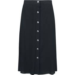 Voodoo Vixen Heart button midi skirt Medium-length skirt black