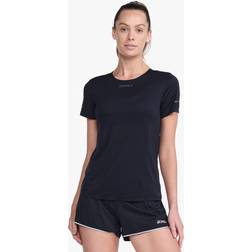 2XU Women's Light Speed Tech Tee, XL, Black/Black Reflective